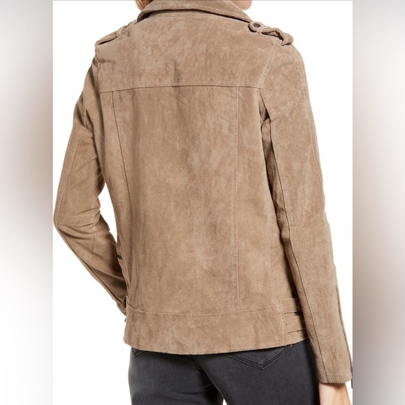BLANKNYC long suede motorcycle jacket. Sz. M. Herb color. Shell 100% leather. - Picture 15 of 16